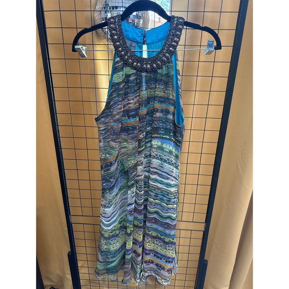 Muse Dresses & Skirts - Muse Women's High End Beaded Halter Dress 100% silk in Blue